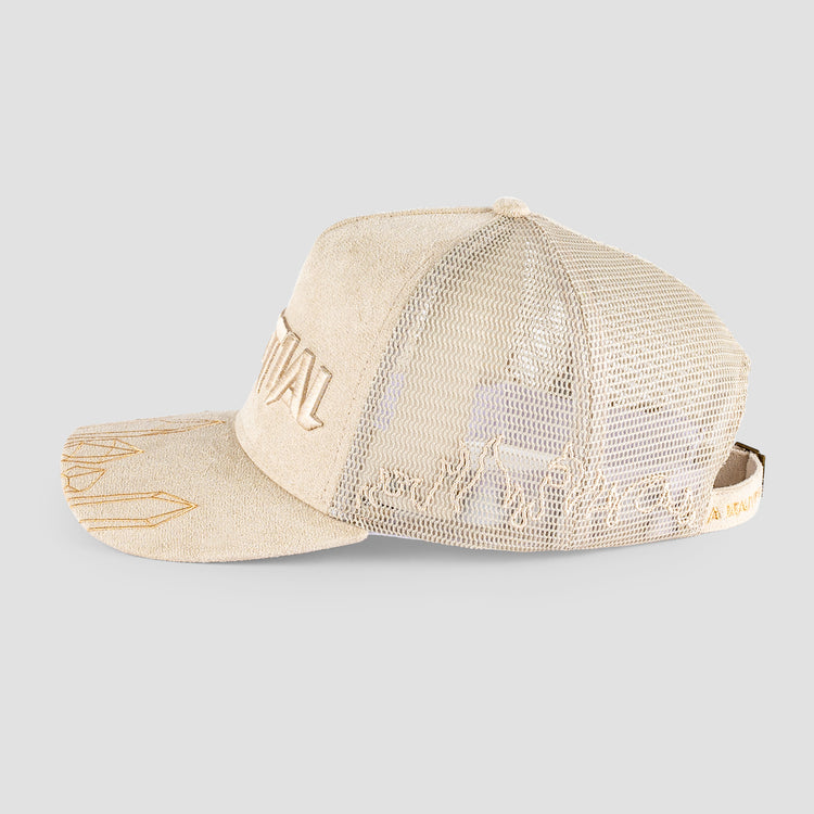 Suede Trucker Cap - Beige
