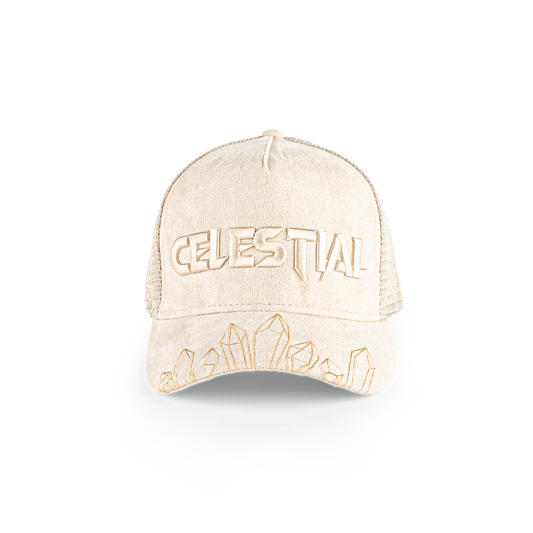 Suede Trucker Cap - Beige
